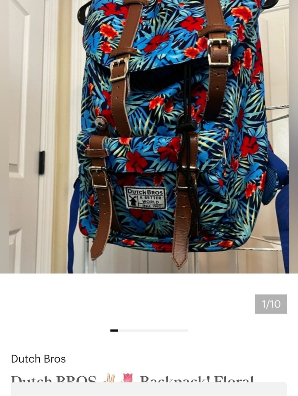 Dutch BROS ✌🏻🌷 Backpack! Floral pattern 🌺